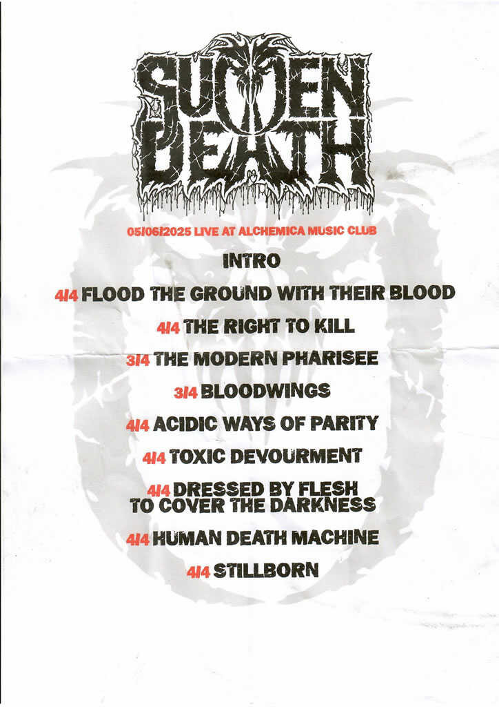 Setlist Sudden Death